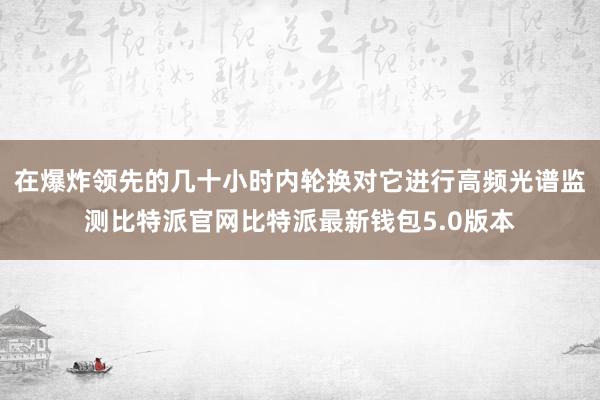 在爆炸领先的几十小时内轮换对它进行高频光谱监测比特派官网比特派最新钱包5.0版本