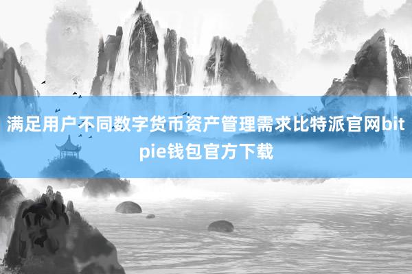 满足用户不同数字货币资产管理需求比特派官网bitpie钱包官方下载