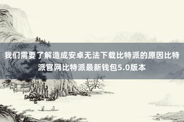 我们需要了解造成安卓无法下载比特派的原因比特派官网比特派最新钱包5.0版本