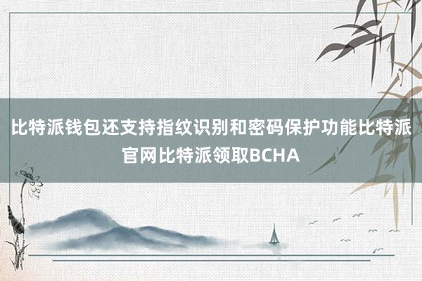 比特派钱包还支持指纹识别和密码保护功能比特派官网比特派领取BCHA