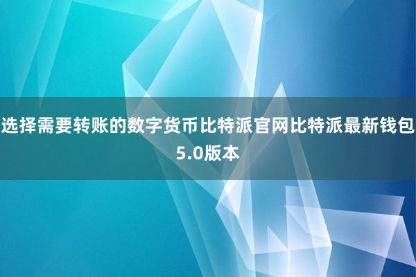 选择需要转账的数字货币比特派官网比特派最新钱包5.0版本