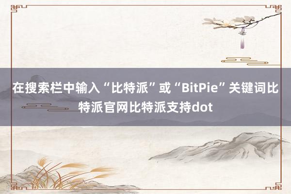 在搜索栏中输入“比特派”或“BitPie”关键词比特派官网比特派支持dot