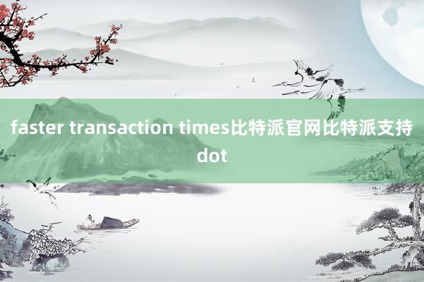 faster transaction times比特派官网比特派支持dot