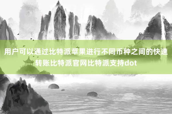 用户可以通过比特派苹果进行不同币种之间的快速转账比特派官网比特派支持dot