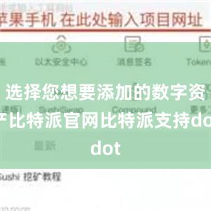 选择您想要添加的数字资产比特派官网比特派支持dot