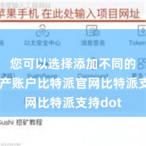 您可以选择添加不同的数字资产账户比特派官网比特派支持dot