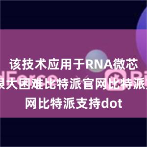 该技术应用于RNA微芯片面临很大困难比特派官网比特派支持dot