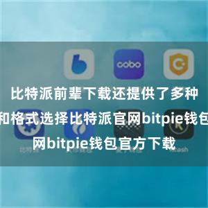 比特派前辈下载还提供了多种下载方式和格式选择比特派官网bitpie钱包官方下载