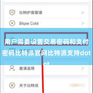 用户需要设置交易密码和支付密码比特派官网比特派支持dot